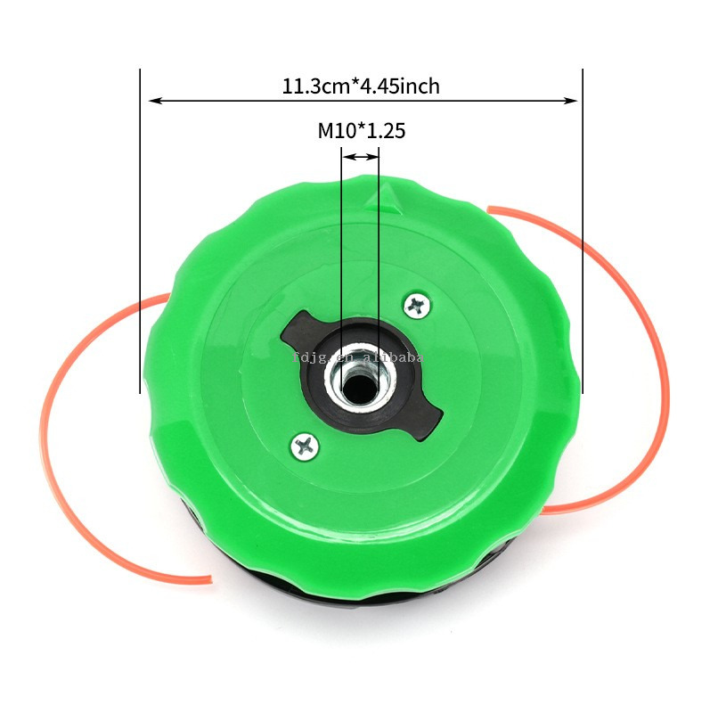 Universal Plastic Trimmer Head Red Green M10*1.25 Thread Garden Tool